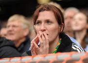 18 September 2011; A Kerry supporter watches the game. Supporters at the GAA Football All-Ireland Championship Finals, Croke Park, Dublin. Picture credit: Pat Murphy / SPORTSFILE