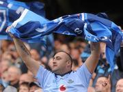 18 September 2011; A Dublin supporter during the game. Supporters at the GAA Football All-Ireland Championship Finals, Croke Park, Dublin. Picture credit: Pat Murphy / SPORTSFILE