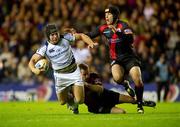 28 October 2011; Isaac Boss, Leinster, is tackled by Chris Paterson, left, and Simon Webster, right, Edinburgh. Celtic League, Edinburgh v Leinster, Murrayfield Stadium, Edinburgh, Scotland. Picture credit: Barry Cregg / SPORTSFILE