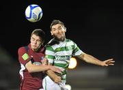 28 October 2011; Jim Paterson, Shamrock Rovers, in action against Gary Kelly, Galway United. Airtricity League Premier Division, Shamrock Rovers v Galway United, Tallaght Stadium, Tallaght, Co. Dublin. Picture credit: David Maher / SPORTSFILE