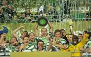 28 October 2011; Shamrock Rovers players celebrate as captain Dan Murray lifts the Airticity League trophy. Airtricity League Premier Division, Shamrock Rovers v Galway United, Tallaght Stadium, Tallaght, Co. Dublin. Picture credit: David Maher / SPORTSFILE