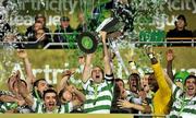 28 October 2011; Shamrock Rovers captain Dan Murray lifts the Airtricity League trophy. Airtricity League Premier Division, Shamrock Rovers v Galway United, Tallaght Stadium, Tallaght, Co. Dublin. Picture credit: David Maher / SPORTSFILE