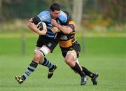 29 October 2011; Paddy Butler, Shannon, in action against Shane Hassett, Young Munster. Ulster Bank League Division 1A, Young Munster v Shannon, Tom Clifford Park, Limerick. Picture credit: Matt Browne / SPORTSFILE