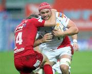 29 October 2011; Dan Tuohy, Ulster, is tackled by Liam Williams, Scarlets. Celtic League, Scarlets v Ulster, Parc Y Scarlets, Llanelli, Wales. Picture credit: Steve Pope / SPORTSFILE