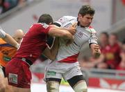 29 October 2011; Robbie Diack, Ulster, is tackled by Sean Lamont, Scarlets. Celtic League, Scarlets v Ulster, Parc Y Scarlets, Llanelli, Wales. Picture credit: Steve Pope / SPORTSFILE