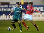 29 October 2011; Graham Cummins, Cork City, in action against Kevin Dawson, Shelbourne. Airtricity League First Division, Shelbourne v Cork City, Tolka Park, Dublin. Photo by Sportsfile