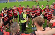 30 October 2011; Ballygunner manager Niall O'Donnell speaks to his players after victory over Drom & Inch. AIB Munster GAA Hurling Senior Club Championship First Round, Drom & Inch v Ballygunner, Semple Stadium, Thurles, Co. Tipperary. Picture credit: Diarmuid Greene / SPORTSFILE