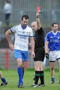 30 October 2011; Referee Martin Higgins shows the red card to Martin Harney, Ballinderry Shamrocks. AIB Ulster GAA Football Senior Club Championship Quarter-Final, Dromore St Dympna’s v Ballinderry Shamrocks, Healy Park, Omagh, Co. Tyrone. Picture credit: Pat Murphy / SPORTSFILE