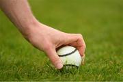 23 April 2017; A player places a sliothar in advance of a line ball during the Allianz Hurling League Division 1 Final match between Galway and Tipperary at Gaelic Grounds, in Limerick. Photo by Ray McManus/Sportsfile
