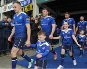 28 April 2017; Leinster mascots with Peter Dooley of Leinster prior to the Guinness PRO12 Round 21 match between Leinster and Glasgow Warriors at the RDS Arena in Dublin. Photo by Sam Barnes/Sportsfile
