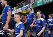 28 April 2017; Leinster mascots with Fergus McFadden of Leinster prior to the Guinness PRO12 Round 21 match between Leinster and Glasgow Warriors at the RDS Arena in Dublin. Photo by Sam Barnes/Sportsfile