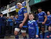28 April 2017; Leinster mascots with Josh van der Flier of Leinster prior to the Guinness PRO12 Round 21 match between Leinster and Glasgow Warriors at the RDS Arena in Dublin. Photo by Sam Barnes/Sportsfile