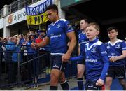 28 April 2017; Leinster mascots with Adam Byrne  of Leinster prior to the Guinness PRO12 Round 21 match between Leinster and Glasgow Warriors at the RDS Arena in Dublin. Photo by Sam Barnes/Sportsfile