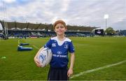 28 April 2017; Leinster matchday mascot Eóin Simpson, age 7, prior to the Guinness PRO12 Round 21 match between Leinster and Glasgow Warriors at the RDS Arena in Dublin. Photo by Stephen McCarthy/Sportsfile
