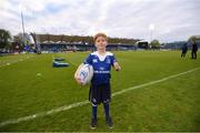 28 April 2017; Leinster matchday mascot Eóin Simpson, age 7, prior to the Guinness PRO12 Round 21 match between Leinster and Glasgow Warriors at the RDS Arena in Dublin. Photo by Stephen McCarthy/Sportsfile