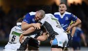 28 April 2017; Jack McGrath of Leinster is tackled by Jonny Gray, left, and Tim Swinson of Glasgow Warriors during the Guinness PRO12 Round 21 match between Leinster and Glasgow Warriors at the RDS Arena in Dublin. Photo by Stephen McCarthy/Sportsfile