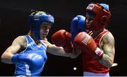 28 April 2017; Roberta Mostarda of Italy, left, in action against Carly McNaul of Ireland during their 51kg bout at the Elite International Boxing Tournament in the National Stadium, Dublin. Photo by Piaras Ó Mídheach/Sportsfile