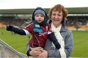 29 April 2017; Galway supporters Ruarí Fahey-Connolly, age 2, and grandmother Marie Fahey, from Corrofin, Co Galway, prior to the EirGrid All-Ireland U21 Football Final match between Dublin and Galway at O'Connor Park in Tullamore, Dublin. Photo by Cody Glenn/Sportsfile