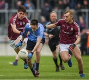 29 April 2017; Glenn O'Reilly of Dublin in action against Séan Kelly, left, and Liam Kelly of Galway during the EirGrid All-Ireland U21 Football Final match between Dublin and Galway at O'Connor Park in Tullamore, Dublin. Photo by Ray McManus/Sportsfile