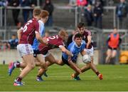 29 April 2017; Colm Basquel of Dublin in action against Liam Kelly and Cillian McDaid of Galway during the EirGrid All-Ireland U21 Football Final match between Dublin and Galway at O'Connor Park in Tullamore, Dublin. Photo by Ray McManus/Sportsfile