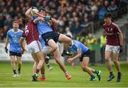 29 April 2017; Brian Howard of Dublin is tackled by Kieran Molloy, left, and Cillian McDaid of Galway during the EirGrid All-Ireland U21 Football Final match between Dublin and Galway at O'Connor Park in Tullamore, Dublin. Photo by Cody Glenn/Sportsfile