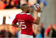 29 April 2017; Simon Zebo of Munster celebrates after scoring a try during the Guinness PRO12 Round 21 match between Benetton Treviso and Munster at Stadio Monigo in Treviso, Italy. Photo by Roberto Bregani/Sportsfile
