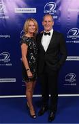 29 April 2017; On arrival at the Leinster Rugby Awards Ball were Leinster's Stuart Lancaster and his wife Nina. The Awards, MC’d by Darragh Maloney, were a celebration of the 2016/17 Leinster Rugby season to date and over the course of the evening Leinster Rugby acknowledged the contributions of retirees Mike Ross, Eóin Reddan and Luke Fitzgerald as well as presenting Leinster Rugby caps to departees Bill Dardis, Hayden Triggs, Mike McCarthy, Zane Kirchner and Dominic Ryan. Former Leinster Rugby team doctor Professor Arthur Tanner was posthumously inducted into the Guinness Hall of Fame. Some of the Award winners on the night included; Gonzaga College (Deep River Rock School of the Year), David Hicks, De La Salle Palmerston (Beauchamps Contribution to Leinster Rugby Award), Clontarf FC (CityJet Senior Club of the Year), Coláiste Chill Mhantáin (Irish Independent Development School of the Year Award), Athy RFC (Bank of Ireland Junior Club of the Year). Clayton Hotel, Burlington Road, Dublin 4. Photo by Stephen McCarthy/Sportsfile