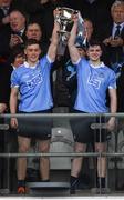 29 April 2017; Con O'Callaghan, left, and Cillian O'Shea of Dublin lift the cup following the EirGrid All-Ireland U21 Football Final match between Dublin and Galway at O'Connor Park in Tullamore, Dublin. Photo by Cody Glenn/Sportsfile