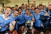 29 April 2017; Dublin players celebrate with the cup in the dressing room following the EirGrid All-Ireland U21 Football Final match between Dublin and Galway at O'Connor Park in Tullamore, Dublin. Photo by Cody Glenn/Sportsfile