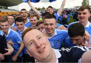 29 April 2017; Evan Whelan of Dublin takes a 'selfie' of sorts with a Sportsfile camera after the EirGrid All-Ireland U21 Football Final match between Dublin and Galway at O'Connor Park in Tullamore, Dublin. Photo by Evan Whelan/Sportsfile