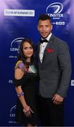 29 April 2017; On arrival at the Leinster Rugby Awards Ball were Leinster's Zane Kirchner with wife Tasmeen. The Awards, MC’d by Darragh Maloney, were a celebration of the 2016/17 Leinster Rugby season to date and over the course of the evening Leinster Rugby acknowledged the contributions of retirees Mike Ross, Eóin Reddan and Luke Fitzgerald as well as presenting Leinster Rugby caps to departees Bill Dardis, Hayden Triggs, Mike McCarthy, Zane Kirchner and Dominic Ryan. Former Leinster Rugby team doctor Professor Arthur Tanner was posthumously inducted into the Guinness Hall of Fame. Some of the Award winners on the night included; Gonzaga College (Deep River Rock School of the Year), David Hicks, De La Salle Palmerston (Beauchamps Contribution to Leinster Rugby Award), Clontarf FC (CityJet Senior Club of the Year), Coláiste Chill Mhantáin (Irish Independent Development School of the Year Award), Athy RFC (Bank of Ireland Junior Club of the Year). Clayton Hotel, Burlington Road, Dublin 4. Photo by Stephen McCarthy/Sportsfile