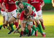 29 April 2017;  Rhys Marshall of Munster is tackled by Abraham Steyn of Benetton Treviso during the Guinness PRO12 Round 21 match between Benetton Treviso and Munster at Stadio Monigo in Treviso, Italy. Photo by Roberto Bregani/Sportsfile