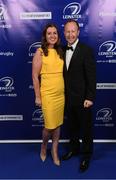 29 April 2017; On arrival at the Leinster Rugby Awards Ball were Rory and Claire Sheridan. The Awards, MC’d by Darragh Maloney, were a celebration of the 2016/17 Leinster Rugby season to date and over the course of the evening Leinster Rugby acknowledged the contributions of retirees Mike Ross, Eóin Reddan and Luke Fitzgerald as well as presenting Leinster Rugby caps to departees Bill Dardis, Hayden Triggs, Mike McCarthy, Zane Kirchner and Dominic Ryan. Former Leinster Rugby team doctor Professor Arthur Tanner was posthumously inducted into the Guinness Hall of Fame. Some of the Award winners on the night included; Gonzaga College (Deep River Rock School of the Year), David Hicks, De La Salle Palmerston (Beauchamps Contribution to Leinster Rugby Award), Clontarf FC (CityJet Senior Club of the Year), Coláiste Chill Mhantáin (Irish Independent Development School of the Year Award), Athy RFC (Bank of Ireland Junior Club of the Year). Clayton Hotel, Burlington Road, Dublin 4. Photo by Stephen McCarthy/Sportsfile