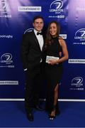 29 April 2017; On arrival at the Leinster Rugby Awards Ball were Leinster's Billy Dardis and Laura McCarthy. The Awards, MC’d by Darragh Maloney, were a celebration of the 2016/17 Leinster Rugby season to date and over the course of the evening Leinster Rugby acknowledged the contributions of retirees Mike Ross, Eóin Reddan and Luke Fitzgerald as well as presenting Leinster Rugby caps to departees Bill Dardis, Hayden Triggs, Mike McCarthy, Zane Kirchner and Dominic Ryan. Former Leinster Rugby team doctor Professor Arthur Tanner was posthumously inducted into the Guinness Hall of Fame. Some of the Award winners on the night included; Gonzaga College (Deep River Rock School of the Year), David Hicks, De La Salle Palmerston (Beauchamps Contribution to Leinster Rugby Award), Clontarf FC (CityJet Senior Club of the Year), Coláiste Chill Mhantáin (Irish Independent Development School of the Year Award), Athy RFC (Bank of Ireland Junior Club of the Year). Clayton Hotel, Burlington Road, Dublin 4. Photo by Stephen McCarthy/Sportsfile