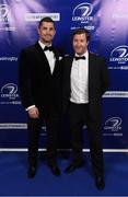 29 April 2017; On arrival at the Leinster Rugby Awards Ball were Leinster's Rob Kearney with David McHugh. The Awards, MC’d by Darragh Maloney, were a celebration of the 2016/17 Leinster Rugby season to date and over the course of the evening Leinster Rugby acknowledged the contributions of retirees Mike Ross, Eóin Reddan and Luke Fitzgerald as well as presenting Leinster Rugby caps to departees Bill Dardis, Hayden Triggs, Mike McCarthy, Zane Kirchner and Dominic Ryan. Former Leinster Rugby team doctor Professor Arthur Tanner was posthumously inducted into the Guinness Hall of Fame. Some of the Award winners on the night included; Gonzaga College (Deep River Rock School of the Year), David Hicks, De La Salle Palmerston (Beauchamps Contribution to Leinster Rugby Award), Clontarf FC (CityJet Senior Club of the Year), Coláiste Chill Mhantáin (Irish Independent Development School of the Year Award), Athy RFC (Bank of Ireland Junior Club of the Year). Clayton Hotel, Burlington Road, Dublin 4. Photo by Stephen McCarthy/Sportsfile