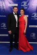 29 April 2017; On arrival at the Leinster Rugby Awards Ball were Leinster's Fergus McFadden with Rebecca Sinnamon. The Awards, MC’d by Darragh Maloney, were a celebration of the 2016/17 Leinster Rugby season to date and over the course of the evening Leinster Rugby acknowledged the contributions of retirees Mike Ross, Eóin Reddan and Luke Fitzgerald as well as presenting Leinster Rugby caps to departees Bill Dardis, Hayden Triggs, Mike McCarthy, Zane Kirchner and Dominic Ryan. Former Leinster Rugby team doctor Professor Arthur Tanner was posthumously inducted into the Guinness Hall of Fame. Some of the Award winners on the night included; Gonzaga College (Deep River Rock School of the Year), David Hicks, De La Salle Palmerston (Beauchamps Contribution to Leinster Rugby Award), Clontarf FC (CityJet Senior Club of the Year), Coláiste Chill Mhantáin (Irish Independent Development School of the Year Award), Athy RFC (Bank of Ireland Junior Club of the Year). Clayton Hotel, Burlington Road, Dublin 4. Photo by Stephen McCarthy/Sportsfile