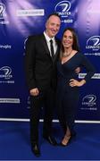 29 April 2017; On arrival at the Leinster Rugby Awards Ball were Leinster's Gareth and Ellie Farrell. The Awards, MC’d by Darragh Maloney, were a celebration of the 2016/17 Leinster Rugby season to date and over the course of the evening Leinster Rugby acknowledged the contributions of retirees Mike Ross, Eóin Reddan and Luke Fitzgerald as well as presenting Leinster Rugby caps to departees Bill Dardis, Hayden Triggs, Mike McCarthy, Zane Kirchner and Dominic Ryan. Former Leinster Rugby team doctor Professor Arthur Tanner was posthumously inducted into the Guinness Hall of Fame. Some of the Award winners on the night included; Gonzaga College (Deep River Rock School of the Year), David Hicks, De La Salle Palmerston (Beauchamps Contribution to Leinster Rugby Award), Clontarf FC (CityJet Senior Club of the Year), Coláiste Chill Mhantáin (Irish Independent Development School of the Year Award), Athy RFC (Bank of Ireland Junior Club of the Year). Clayton Hotel, Burlington Road, Dublin 4. Photo by Stephen McCarthy/Sportsfile