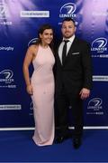 29 April 2017; On arrival at the Leinster Rugby Awards Ball were Leinster's Cian Healy with Laura Smith. The Awards, MC’d by Darragh Maloney, were a celebration of the 2016/17 Leinster Rugby season to date and over the course of the evening Leinster Rugby acknowledged the contributions of retirees Mike Ross, Eóin Reddan and Luke Fitzgerald as well as presenting Leinster Rugby caps to departees Bill Dardis, Hayden Triggs, Mike McCarthy, Zane Kirchner and Dominic Ryan. Former Leinster Rugby team doctor Professor Arthur Tanner was posthumously inducted into the Guinness Hall of Fame. Some of the Award winners on the night included; Gonzaga College (Deep River Rock School of the Year), David Hicks, De La Salle Palmerston (Beauchamps Contribution to Leinster Rugby Award), Clontarf FC (CityJet Senior Club of the Year), Coláiste Chill Mhantáin (Irish Independent Development School of the Year Award), Athy RFC (Bank of Ireland Junior Club of the Year). Clayton Hotel, Burlington Road, Dublin 4. Photo by Stephen McCarthy/Sportsfile