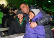 29 April 2017; Connacht head coach Pat Lam along with his wife Stephanie and daughter Bethany after the Guinness PRO12 Round 21 match between Connacht and Scarlets at The Sportsground in Galway. Photo by Diarmuid Greene/Sportsfile
