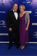 29 April 2017; On arrival at the Leinster Rugby Awards Ball were John and Susan Buggie. The Awards, MC’d by Darragh Maloney, were a celebration of the 2016/17 Leinster Rugby season to date and over the course of the evening Leinster Rugby acknowledged the contributions of retirees Mike Ross, Eóin Reddan and Luke Fitzgerald as well as presenting Leinster Rugby caps to departees Bill Dardis, Hayden Triggs, Mike McCarthy, Zane Kirchner and Dominic Ryan. Former Leinster Rugby team doctor Professor Arthur Tanner was posthumously inducted into the Guinness Hall of Fame. Some of the Award winners on the night included; Gonzaga College (Deep River Rock School of the Year), David Hicks, De La Salle Palmerston (Beauchamps Contribution to Leinster Rugby Award), Clontarf FC (CityJet Senior Club of the Year), Coláiste Chill Mhantáin (Irish Independent Development School of the Year Award), Athy RFC (Bank of Ireland Junior Club of the Year). Clayton Hotel, Burlington Road, Dublin 4. Photo by Stephen McCarthy/Sportsfile