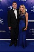 29 April 2017; On arrival at the Leinster Rugby Awards Ball were Joe and Fianait Duffy. The Awards, MC’d by Darragh Maloney, were a celebration of the 2016/17 Leinster Rugby season to date and over the course of the evening Leinster Rugby acknowledged the contributions of retirees Mike Ross, Eóin Reddan and Luke Fitzgerald as well as presenting Leinster Rugby caps to departees Bill Dardis, Hayden Triggs, Mike McCarthy, Zane Kirchner and Dominic Ryan. Former Leinster Rugby team doctor Professor Arthur Tanner was posthumously inducted into the Guinness Hall of Fame. Some of the Award winners on the night included; Gonzaga College (Deep River Rock School of the Year), David Hicks, De La Salle Palmerston (Beauchamps Contribution to Leinster Rugby Award), Clontarf FC (CityJet Senior Club of the Year), Coláiste Chill Mhantáin (Irish Independent Development School of the Year Award), Athy RFC (Bank of Ireland Junior Club of the Year). Clayton Hotel, Burlington Road, Dublin 4. Photo by Stephen McCarthy/Sportsfile