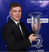 29 April 2017; Luke McGrath with his Bank of Ireland Player’s Player of the Year Award at the Leinster Rugby Awards Ball. The Awards, MC’d by Darragh Maloney, were a celebration of the 2016/17 Leinster Rugby season to date and over the course of the evening Leinster Rugby acknowledged the contributions of retirees Mike Ross, Eóin Reddan and Luke Fitzgerald as well as presenting Leinster Rugby caps to departees Bill Dardis, Hayden Triggs, Mike McCarthy, Zane Kirchner and Dominic Ryan. Former Leinster Rugby team doctor Professor Arthur Tanner was posthumously inducted into the Guinness Hall of Fame. Some of the Award winners on the night included; Gonzaga College (Deep River Rock School of the Year), David Hicks, De La Salle Palmerston (Beauchamps Contribution to Leinster Rugby Award), Clontarf FC (CityJet Senior Club of the Year), Coláiste Chill Mhantáin (Irish Independent Development School of the Year Award), Athy RFC (Bank of Ireland Junior Club of the Year). Professional award winners on the night included Laya Healthcare Young Player of the Year - Joey Carbery, Life Style Sports Supporters Player of the Year - Isa Nacewa, Canterbury Tackle of the Year – Isa Nacewa, Irish Independnet Try of the Year – Adam Byrne and Bank of Ireland Players’ Player of the Year – Luke McGrath. Clayton Hotel, Burlington Road, Dublin 4. Photo by Stephen McCarthy/Sportsfile