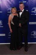 29 April 2017; In attendance at the Leinster Rugby Awards Ball were Ken and Rita Ward. The Awards, MC’d by Darragh Maloney, were a celebration of the 2016/17 Leinster Rugby season to date and over the course of the evening Leinster Rugby acknowledged the contributions of retirees Mike Ross, Eóin Reddan and Luke Fitzgerald as well as presenting Leinster Rugby caps to departees Bill Dardis, Hayden Triggs, Mike McCarthy, Zane Kirchner and Dominic Ryan. Former Leinster Rugby team doctor Professor Arthur Tanner was posthumously inducted into the Guinness Hall of Fame. Some of the Award winners on the night included; Gonzaga College (Deep River Rock School of the Year), David Hicks, De La Salle Palmerston (Beauchamps Contribution to Leinster Rugby Award), Clontarf FC (CityJet Senior Club of the Year), Coláiste Chill Mhantáin (Irish Independent Development School of the Year Award), Athy RFC (Bank of Ireland Junior Club of the Year). Clayton Hotel, Burlington Road, Dublin 4. Photo by Stephen McCarthy/Sportsfile