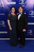 29 April 2017; On arrival at the Leinster Rugby Awards Ball were Elaine Cully and Barry McHugh. The Awards, MC’d by Darragh Maloney, were a celebration of the 2016/17 Leinster Rugby season to date and over the course of the evening Leinster Rugby acknowledged the contributions of retirees Mike Ross, Eóin Reddan and Luke Fitzgerald as well as presenting Leinster Rugby caps to departees Bill Dardis, Hayden Triggs, Mike McCarthy, Zane Kirchner and Dominic Ryan. Former Leinster Rugby team doctor Professor Arthur Tanner was posthumously inducted into the Guinness Hall of Fame. Some of the Award winners on the night included; Gonzaga College (Deep River Rock School of the Year), David Hicks, De La Salle Palmerston (Beauchamps Contribution to Leinster Rugby Award), Clontarf FC (CityJet Senior Club of the Year), Coláiste Chill Mhantáin (Irish Independent Development School of the Year Award), Athy RFC (Bank of Ireland Junior Club of the Year). Clayton Hotel, Burlington Road, Dublin 4. Photo by Stephen McCarthy/Sportsfile