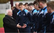 29 April 2017; The President of Ireland Michael D. Higgins greets members of the Dublin U21 Football team during the EirGrid All-Ireland U21 Football Final match between Dublin and Galway at O'Connor Park in Tullamore, Dublin. Photo by Cody Glenn/Sportsfile