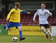 29 April 2017; Stephen O'Driscoll of Carrigaline United AFC in action against Lee Kavanagh of Tramore AFC during the FAI Umbro U17 Challenge cup final match between Carrigaline United AFC and Tramore AFC at Turners Cross in Cork. Photo by Matt Browne/Sportsfile