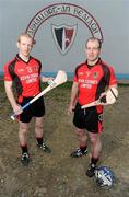 20 October 2011;‘Club is family’; Pictured at Oulart The Ballagh GAA Club are brothers Michael, right, and Rory Jacob, as preparations continue for the club’s upcoming AIB GAA Leinster Club Senior Hurling Championship Quarter-Final game on the 30th October 2011. Oulart the Ballagh, Wexford. Picture credit: Brian Lawless / SPORTSFILE