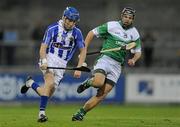 30 October 2011; David O'Connor, Ballyboden St Enda's, in action against Patrick Carton, O'Toole's. Dublin County Senior Huling Championship Final, Ballyboden St Enda's v O'Toole's, Parnell Park, Dublin. Picture credit: Brian Lawless / SPORTSFILE