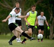 31 October 2011; Ireland's Steven McDonnell fires a shot at goal during a training session in advance of the 2nd International Rules Series 2011 Test, Royal Pines Resort, Gold Coast, Australia. Picture credit: Ray McManus / SPORTSFILE