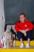 31 October 2011; Shelbourne's Ian Ryan with the FAI Ford Cup ahead of their side's FAI Ford Cup Final against Sligo Rovers on Sunday November 6th. FAI Ford Cup Final Media Day 2011, Tolka Park, Dublin. Picture credit: Barry Cregg / SPORTSFILE
